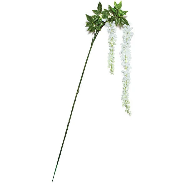 72" IFR Artificial Wisteria Flower Spray Branch -White (Pack of 6)