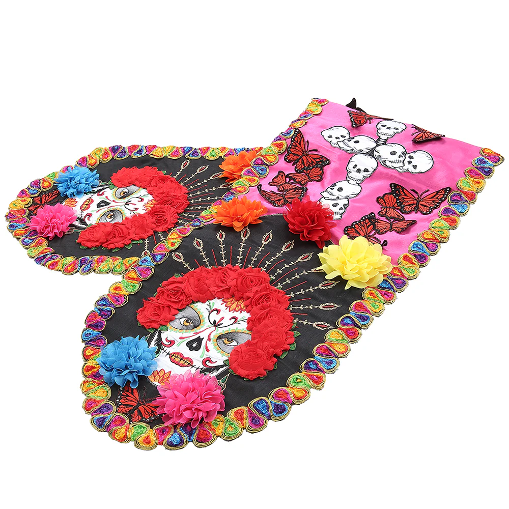 72"x13" Day Of The Dead Table Runner -Mixed Colors