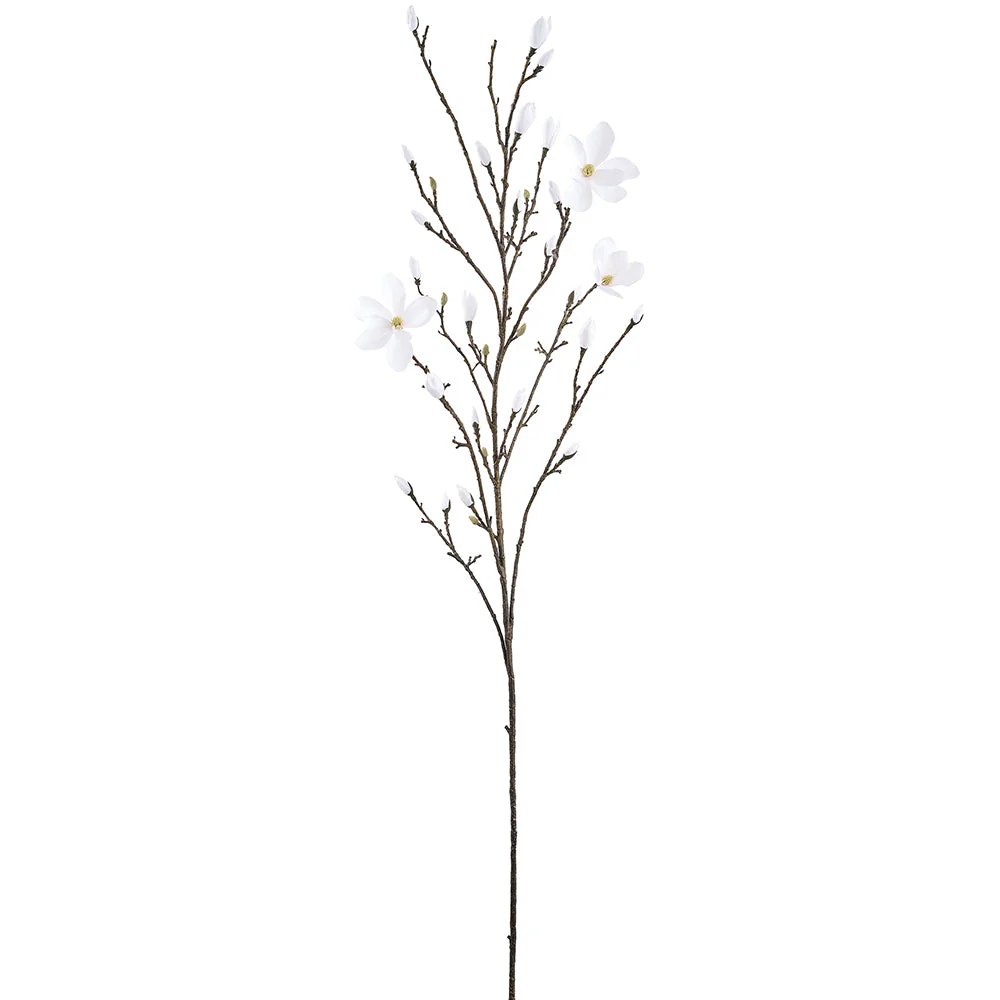 74" Magnolia Silk Flower Stem -White (Pack of 4)