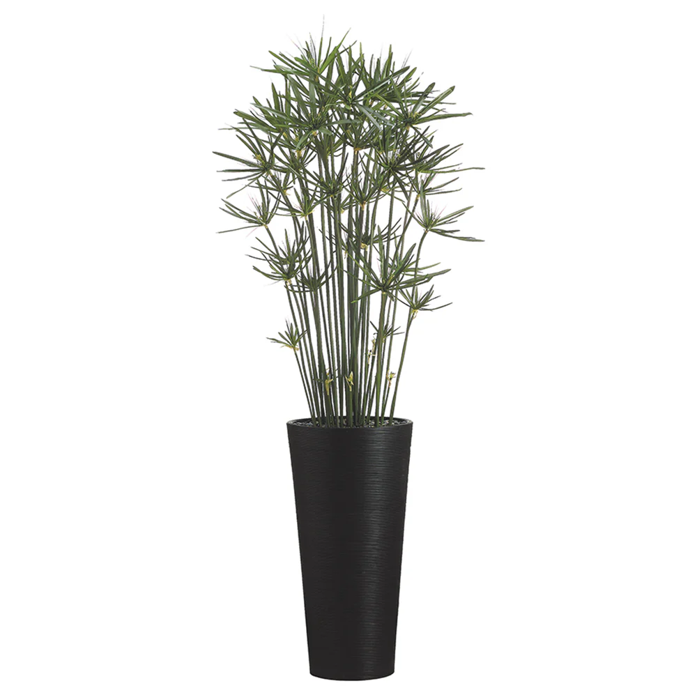 7'6" Artificial Papyrus Grass Plant w/Bamboo Container -Green