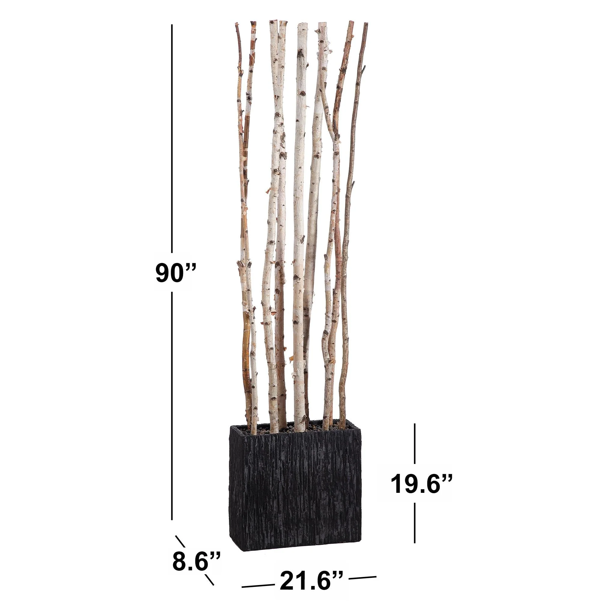 7'6" Birch Wood Artificial Divider w/Container -White - Image 2