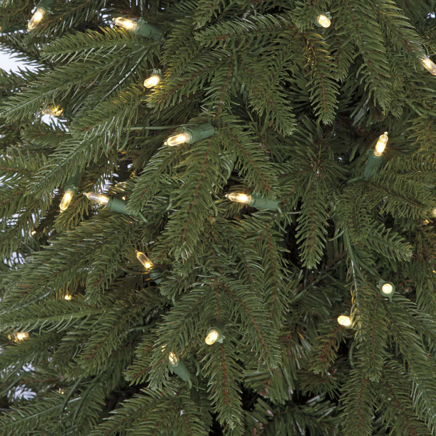 7'6"Hx30"W PE Nordmann Fir Artificial Christmas Tree, LED Pre-Lit -Green - Image 2