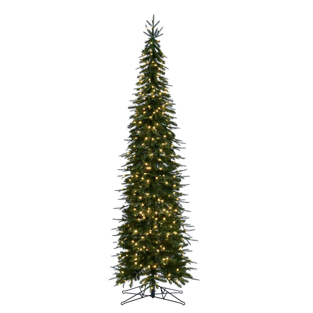 7'6"Hx30"W PE Tacoma Fraser Fir Artificial Christmas Tree, LED Pre-Lit -Green