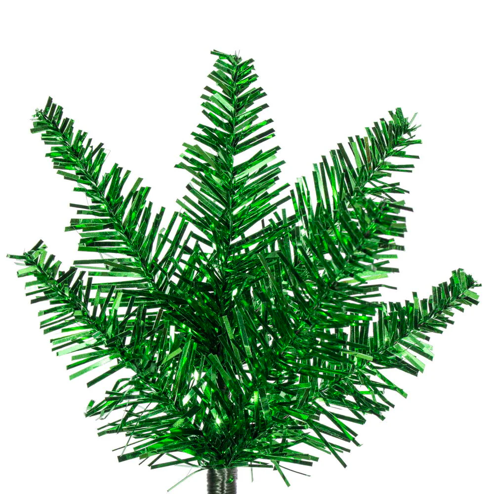 7'6"Hx32"W Tinsel Pencil Artificial Christmas Tree, Unlit -Green - Image 2