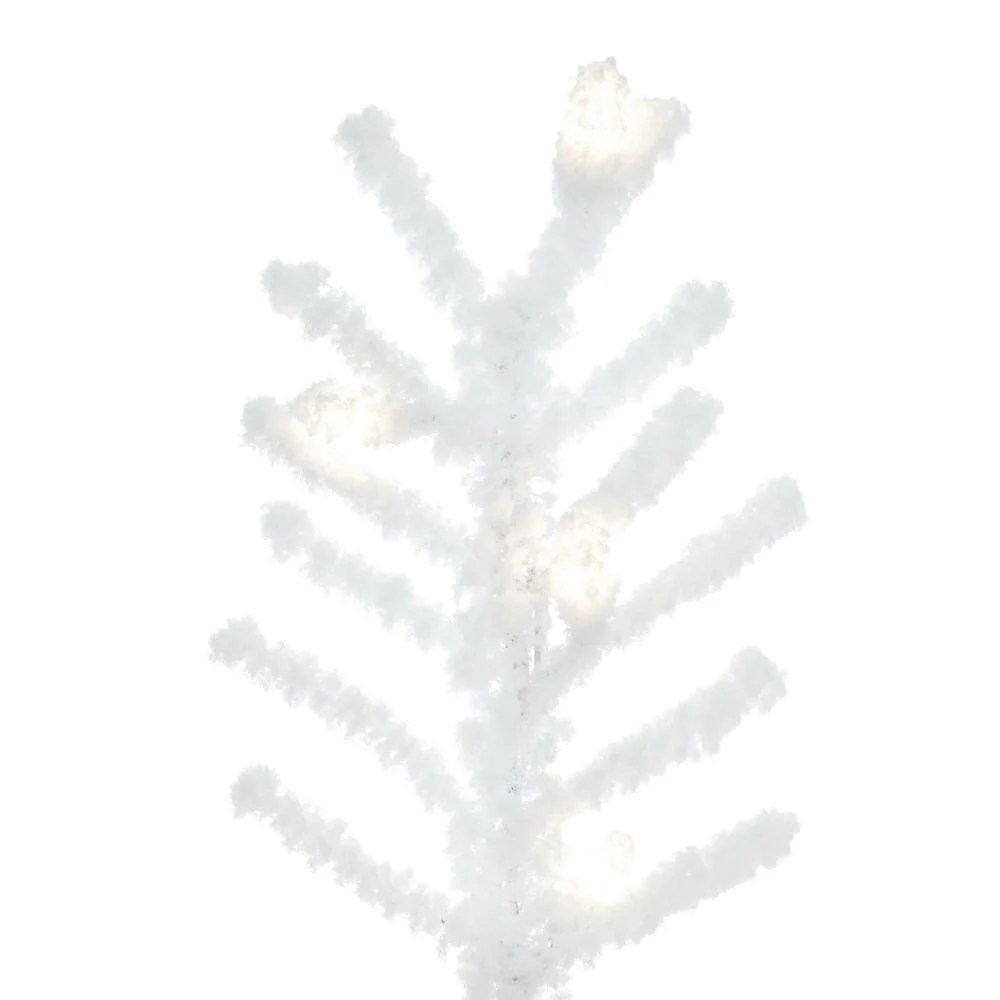 7'6"Hx34"W Flocked Kuna Pine Artificial Christmas Tree, LED Pre-Lit -White - Image 5