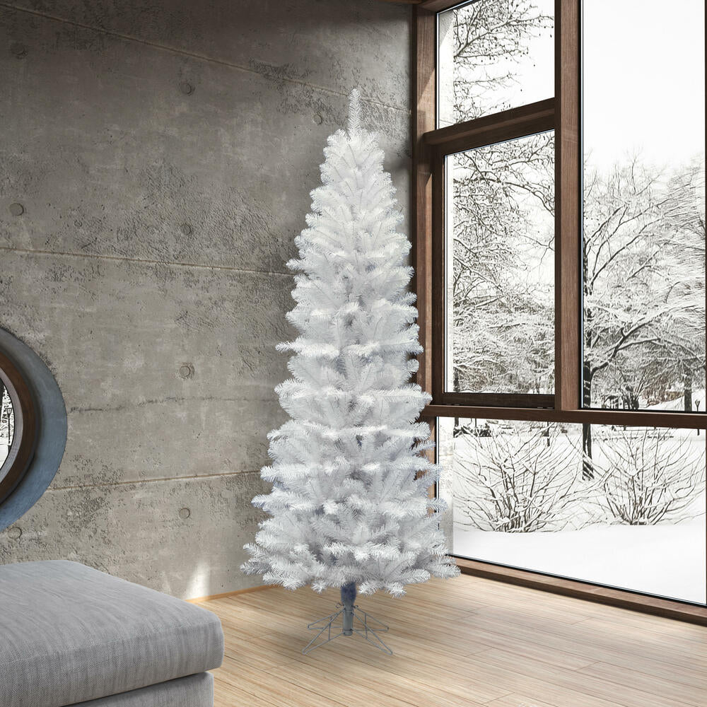 7'6"Hx36"W Pencil White Salem Pine Artificial Christmas Tree, Unlit -White - Image 5