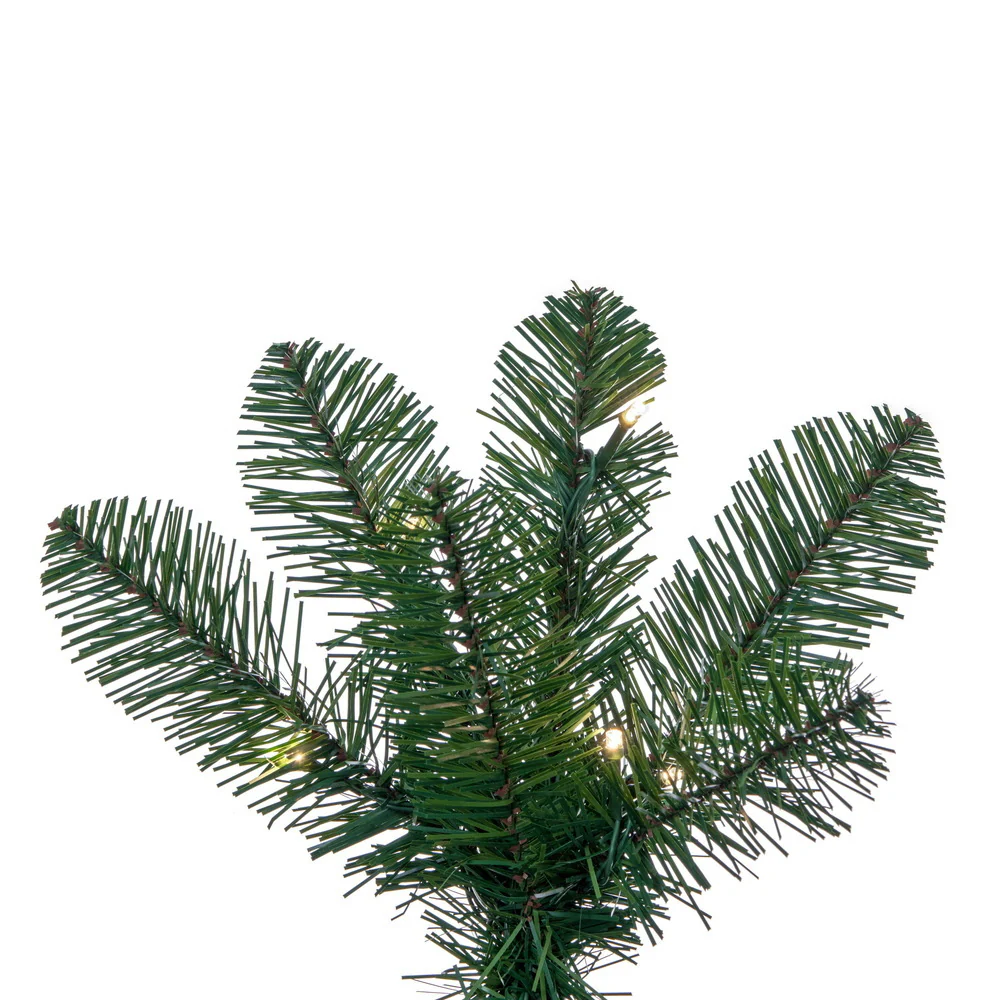 7'6"Hx36"W Slim Salem Pine Artificial Christmas Tree, Micro LED Pre-Lit (Multi-Mode) -Green - Image 2