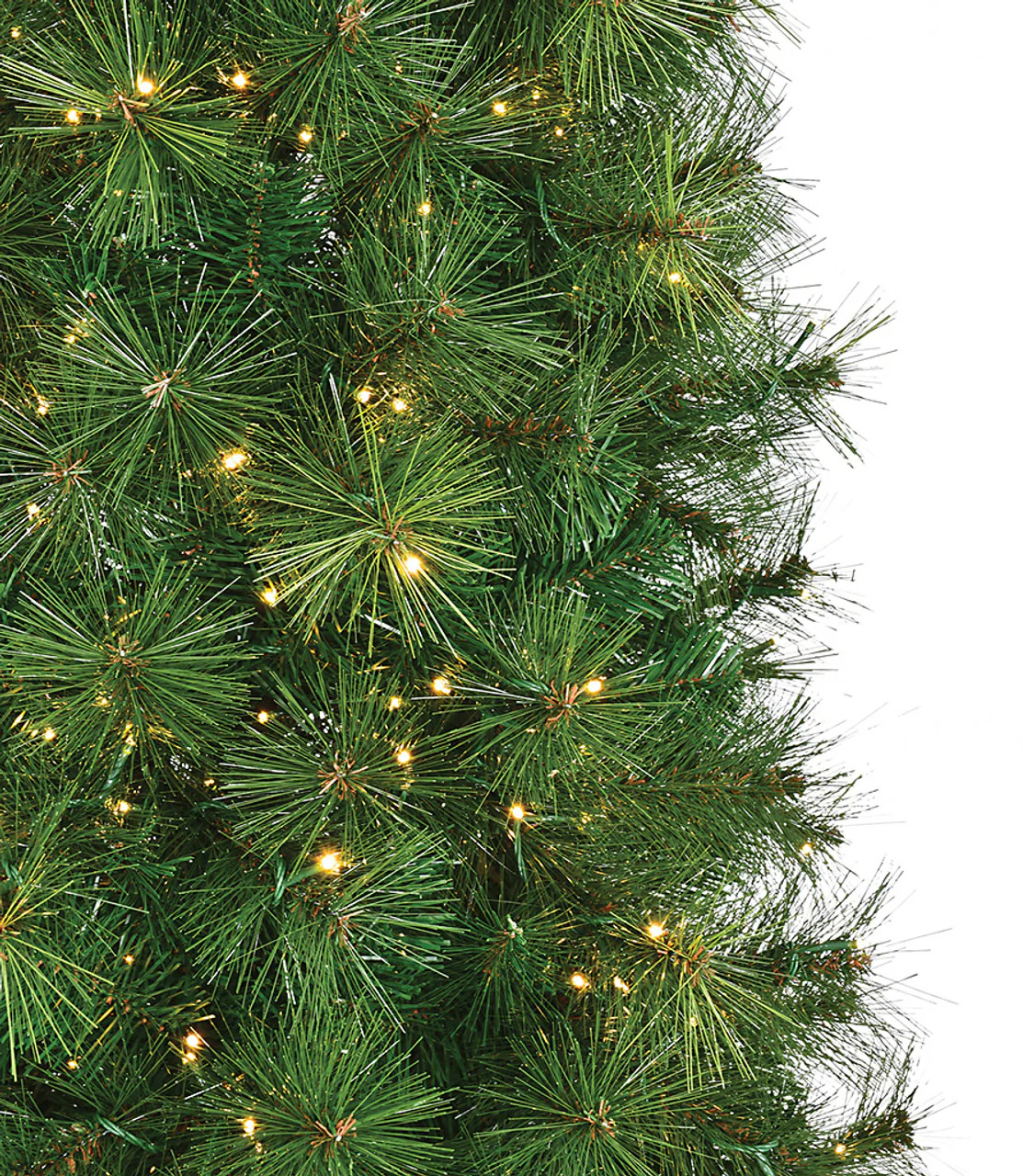 7'6"Hx38"W Mika Pencil Pine Artificial Christmas Tree, LED Pre-Lit (Warm White, Multi-Mode) -Green - Image 2