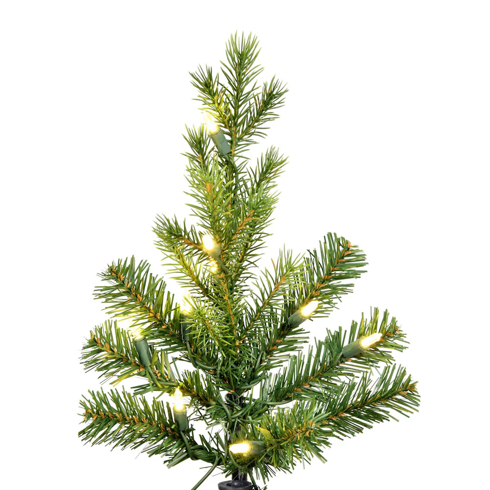 7'6"Hx38"W PE Pencil Moutauk Pine Artificial Christmas Tree, LED Pre-Lit -Green - Image 6