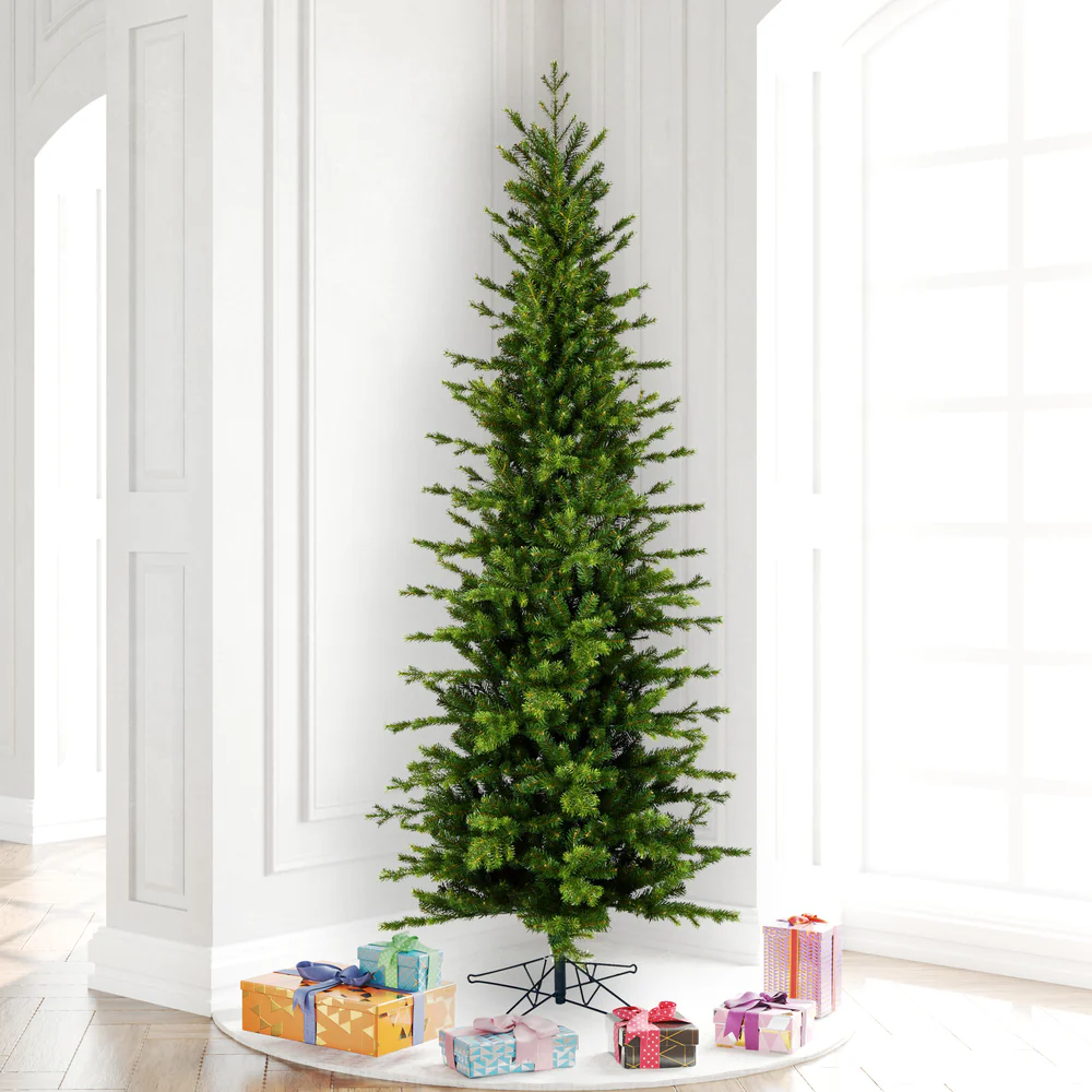 7'6"Hx38"W PE Pencil Moutauk Pine Artificial Christmas Tree, Unlit -Green - Image 5
