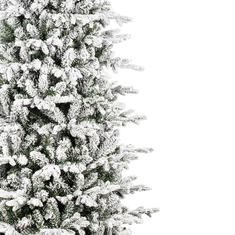 7'6"Hx39"W PE Frosted Slim Wistler Spruce Artificial Christmas Tree, Unlit -White/Green - Image 3