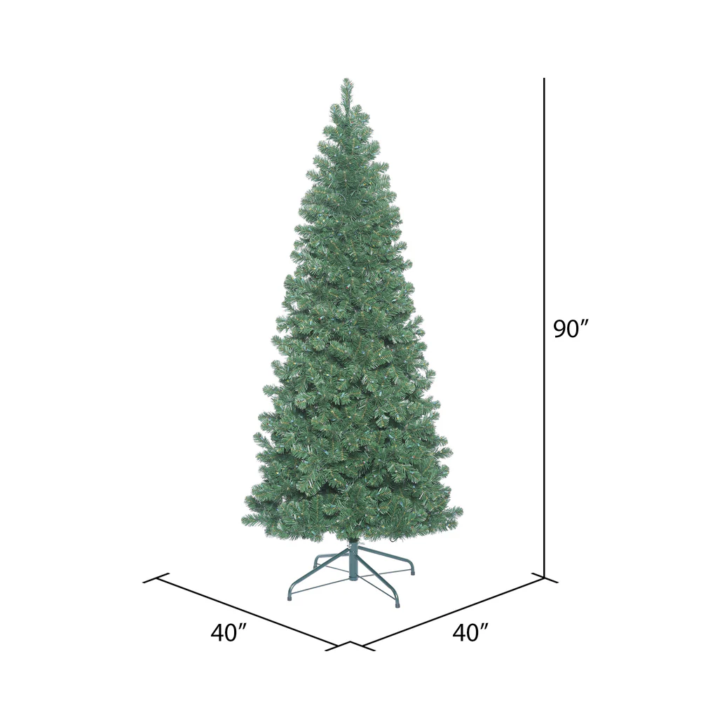 7'6"Hx40"W Slim Oregon Fir Artificial Christmas Tree, Unlit -Green - Image 3