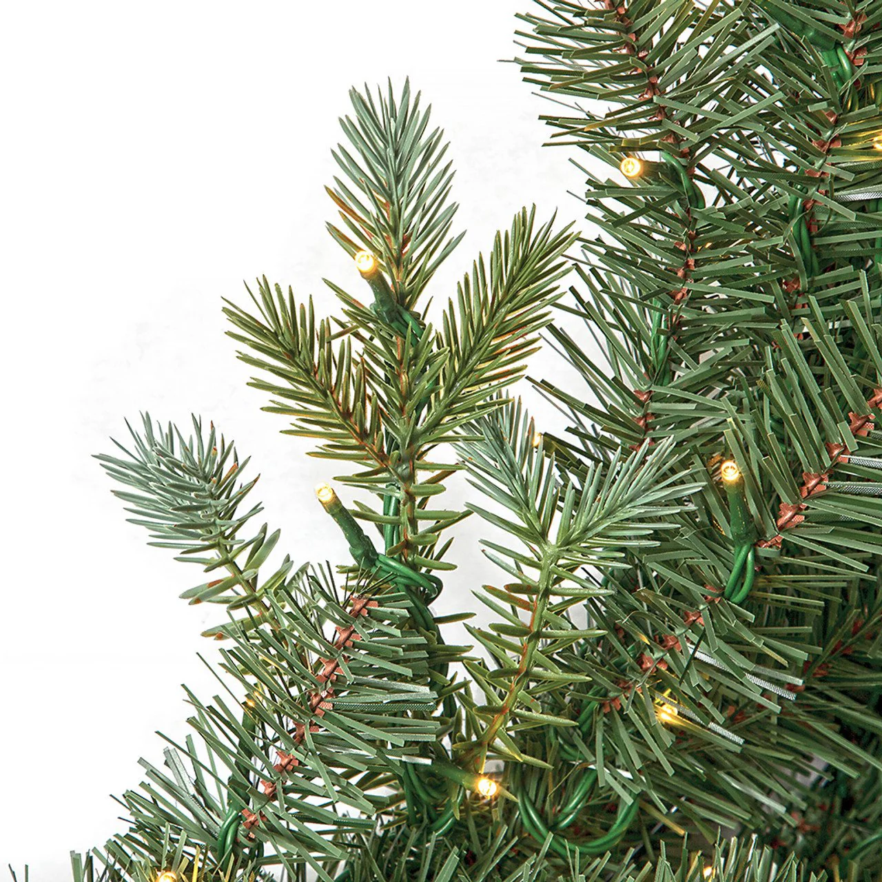 7'6"Hx41"W PE Slim Grand Spruce Artificial Christmas Tree, Micro LED Pre-Lit -Green/Blue - Image 3