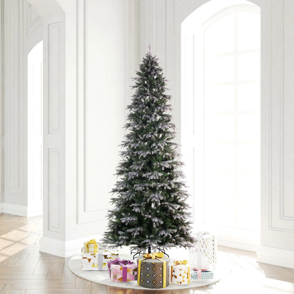7'6"Hx44"W PE Frosted Slim Douglas Fir Artificial Christmas Tree, Unlit -Green - Image 5