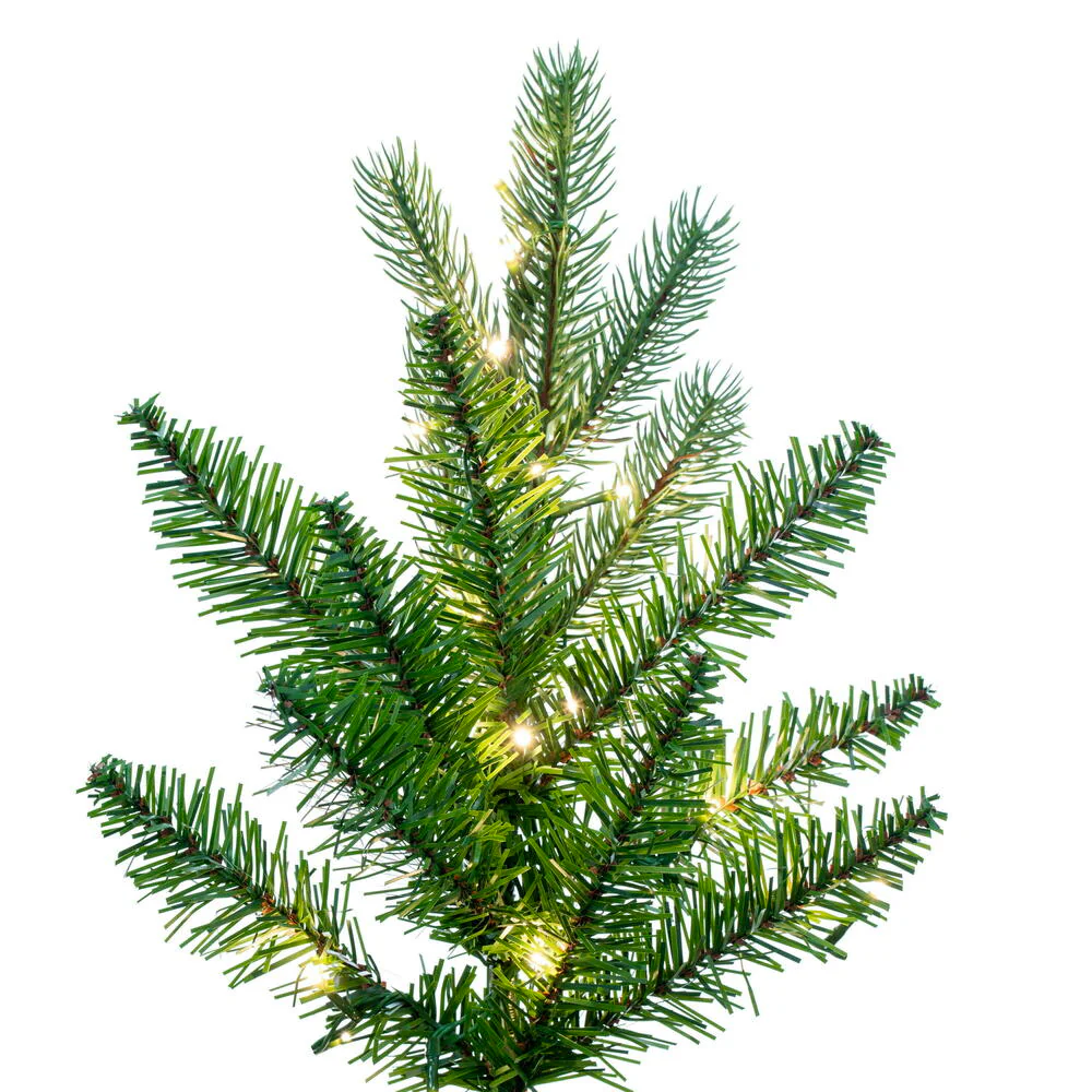 7'6"Hx44"W PE Slim Balsam Spruce Artificial Christmas Tree, Micro LED Pre-Lit -Green - Image 2