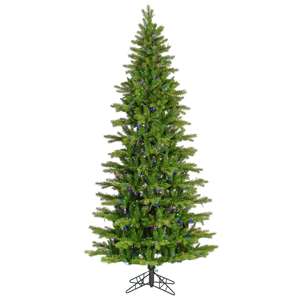 7'6"Hx44"W PE Slim Balsam Spruce Artificial Christmas Tree, Micro LED Pre-Lit (Multi-Mode) -Green - Image 6