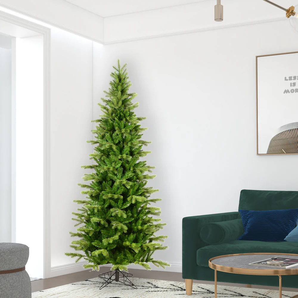 7'6"Hx44"W PE Slim Balsam Spruce Artificial Christmas Tree, Unlit -Green - Image 3