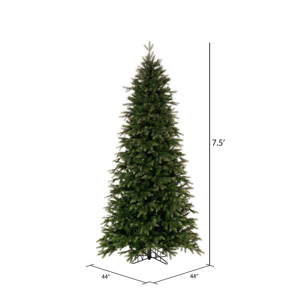 7'6"Hx44"W PE Slim Douglas Fir Artificial Christmas Tree, Unlit -Green - Image 3