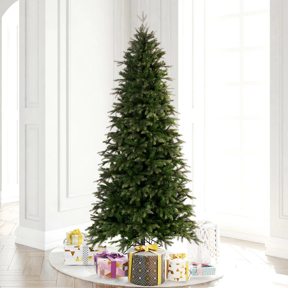 7'6"Hx44"W PE Slim Douglas Fir Artificial Christmas Tree, Unlit -Green - Image 5