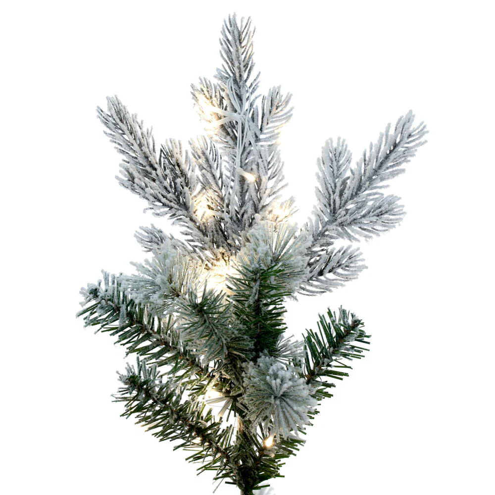 7'6"Hx45"W PE Flocked Slim Kiana Artificial Christmas Tree, Micro LED Pre-Lit -White - Image 7