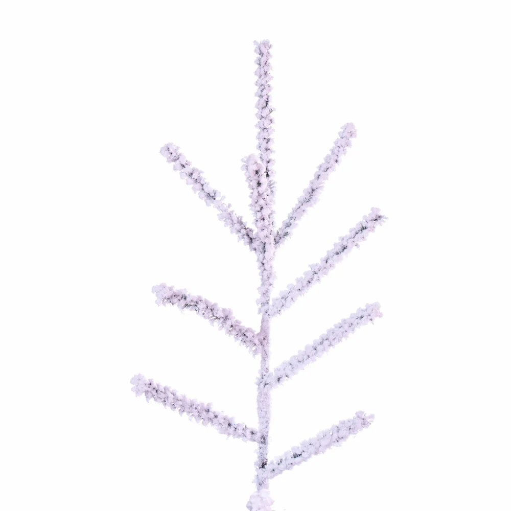 7'6"Hx46"W Flocked Slim Pistol Pine Artificial Christmas Tree, Unlit -White - Image 2