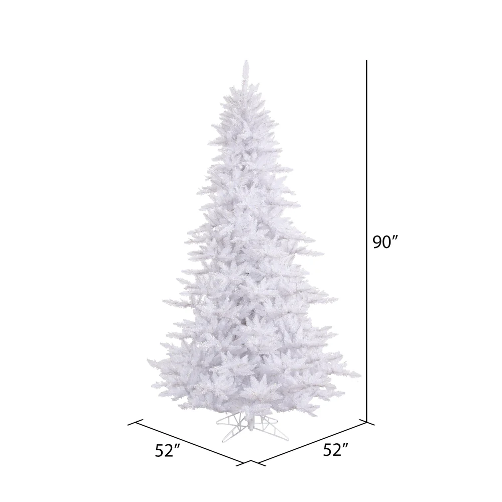 7'6"Hx52"W Fir Artificial Christmas Tree, Unlit -White - Image 2
