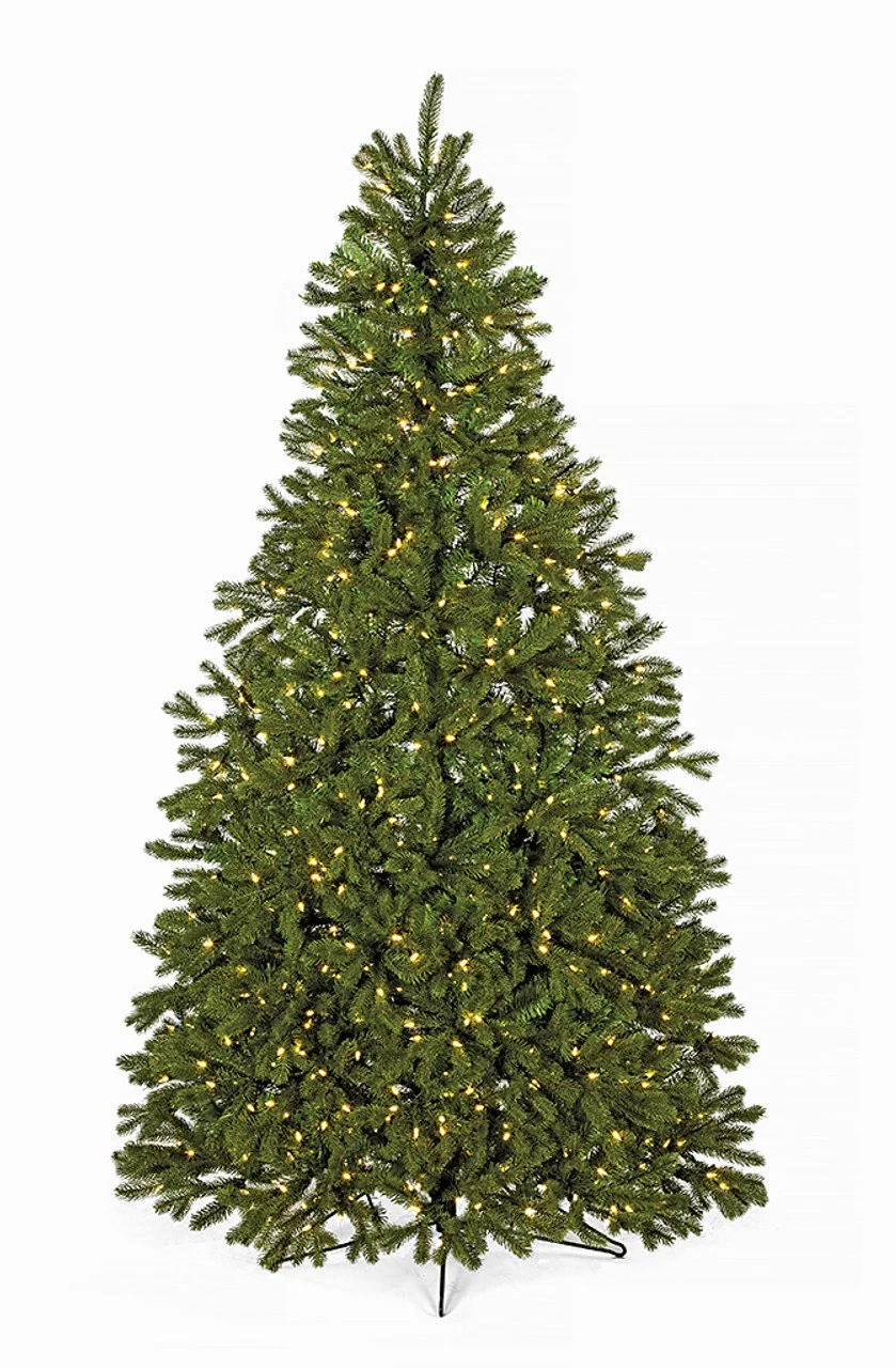 7'6"Hx52"W PE Half-Tree/Wall Spruce Artificial Christmas Tree, LED Pre-Lit -Green