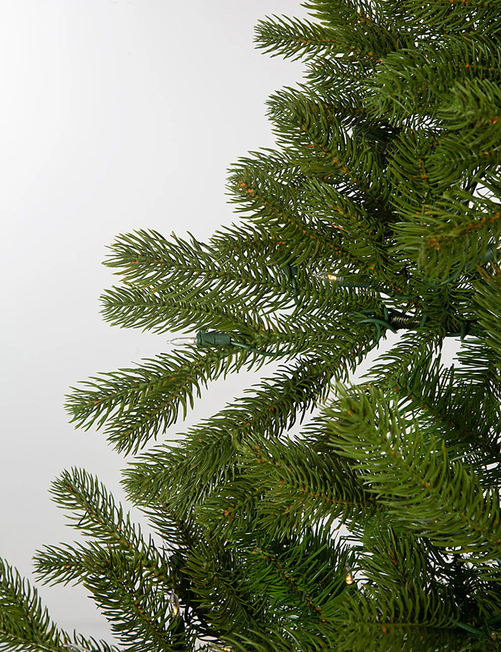 7'6"Hx52"W PE Half-Tree/Wall Spruce Artificial Christmas Tree, LED Pre-Lit -Green - Image 2