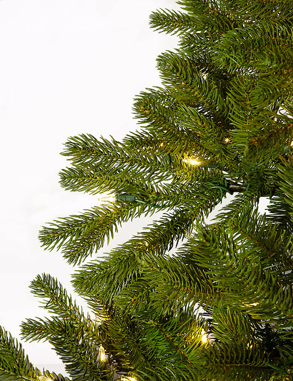 7'6"Hx52"W PE Half-Tree/Wall Spruce Artificial Christmas Tree, LED Pre-Lit -Green - Image 3