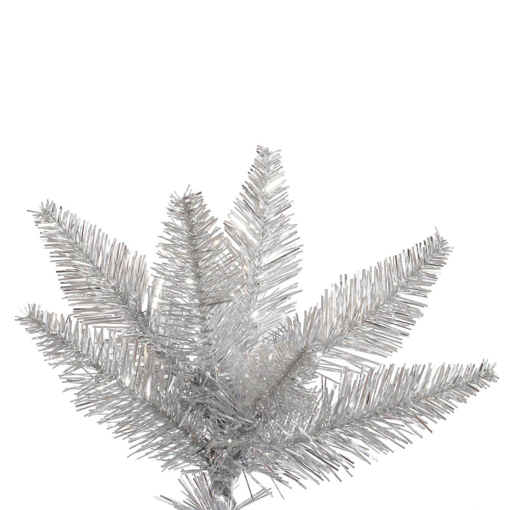 7'6"Hx52"W Tinsel Fir Artificial Christmas Tree, Unlit -Silver - Image 2