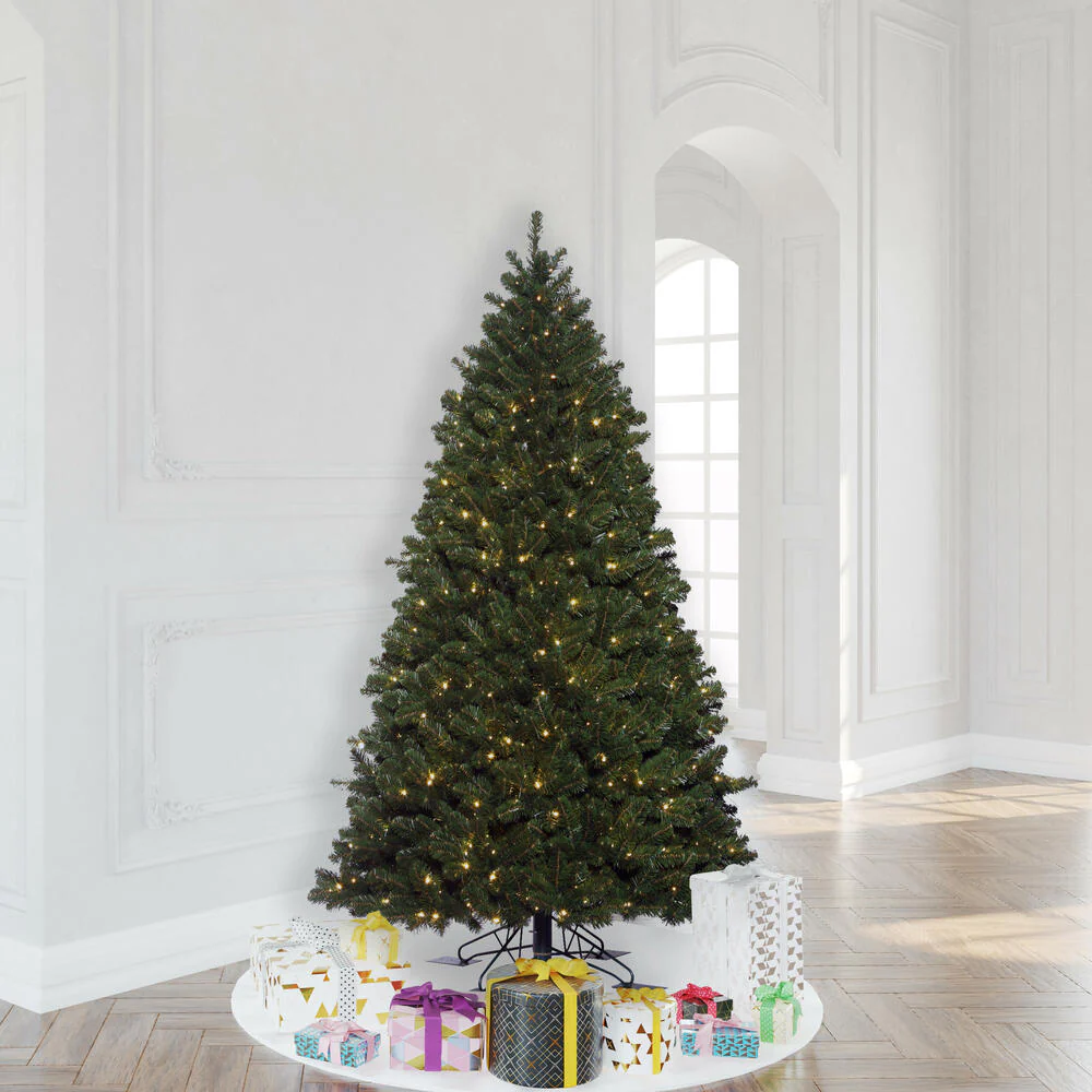 7'6"Hx54"W Outdoor UV-Resistant Oregon Fir Artificial Christmas Tree, LED Pre-Lit -Green - Image 3