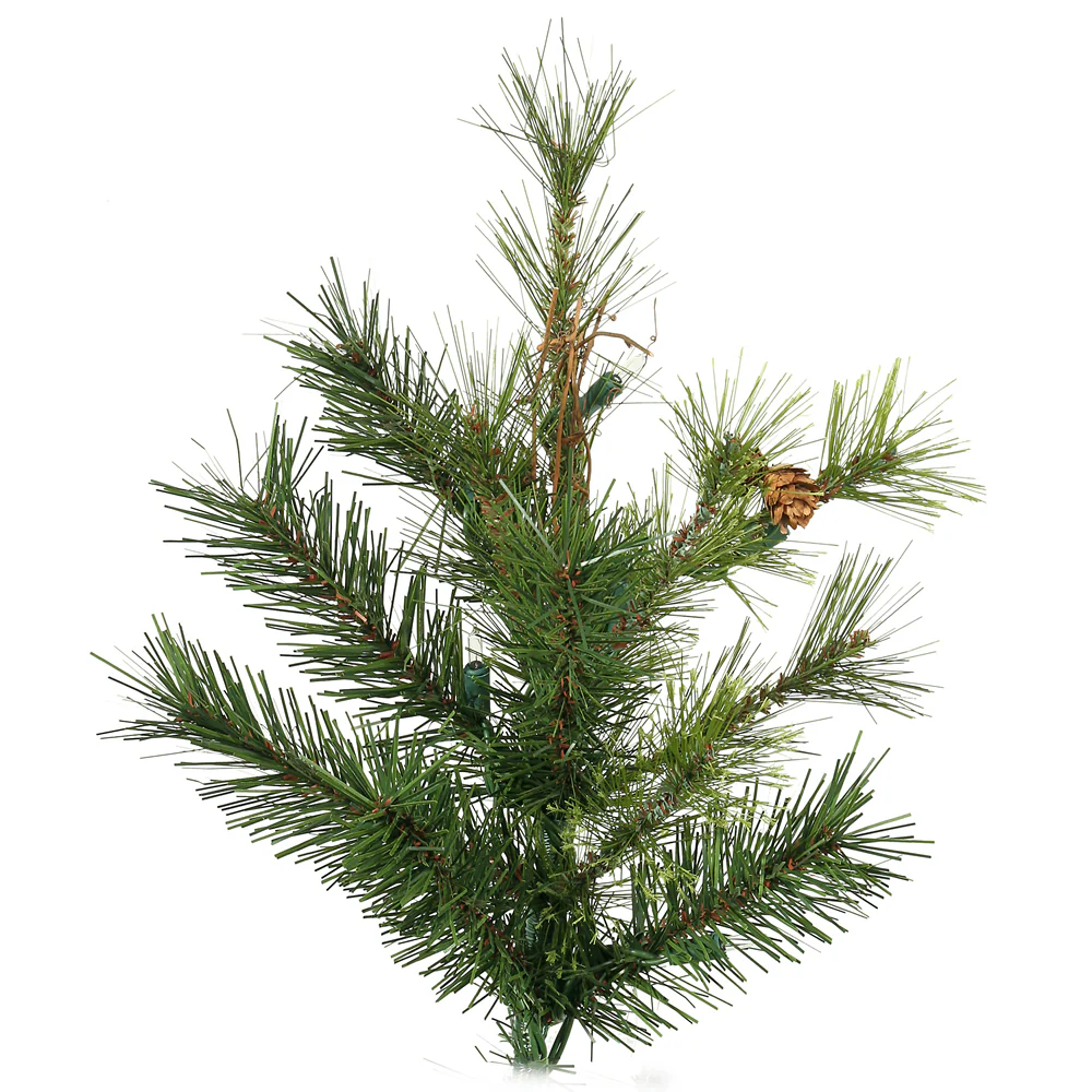 7'6"Hx54"W Slim Mixed Country Artificial Christmas Tree w/Pinecone & Grapevine, Unlit -Green/Brown - Image 2