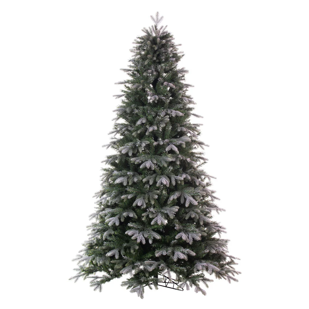 7'6"Hx56"W PE Frosted Douglas Fir Artificial Christmas Tree, Unlit -Green
