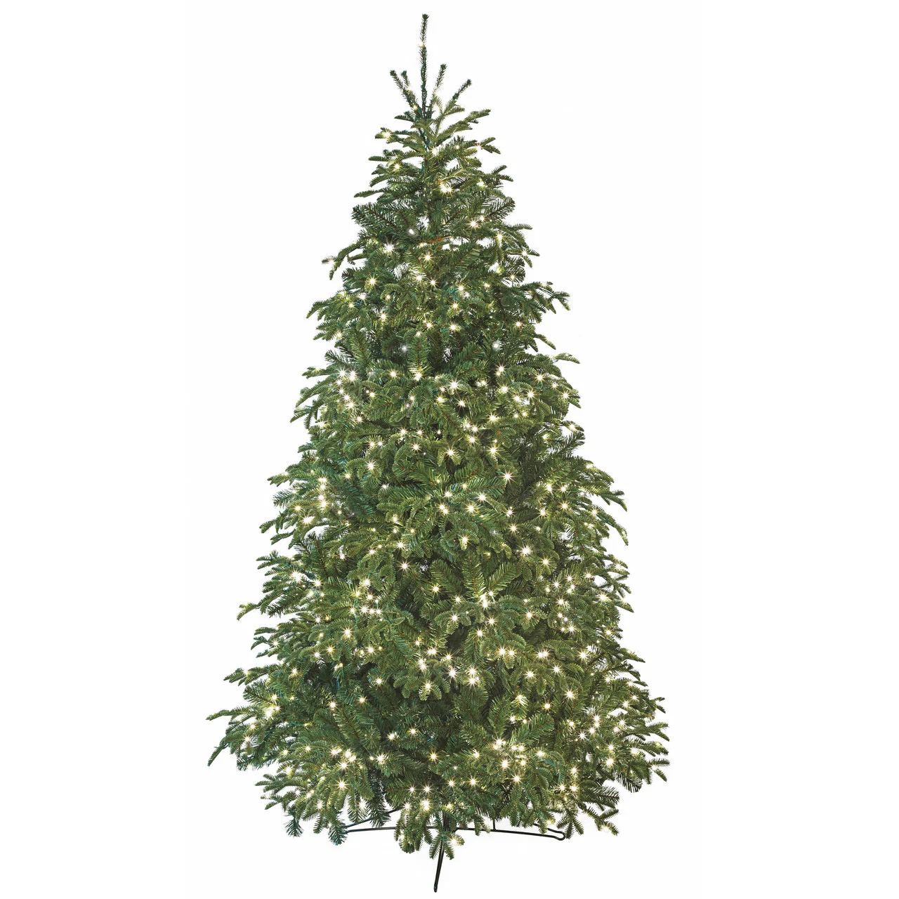 7'6"Hx56"W PE Georgia Fir Artificial Christmas Tree, Micro LED Pre-Lit -Green