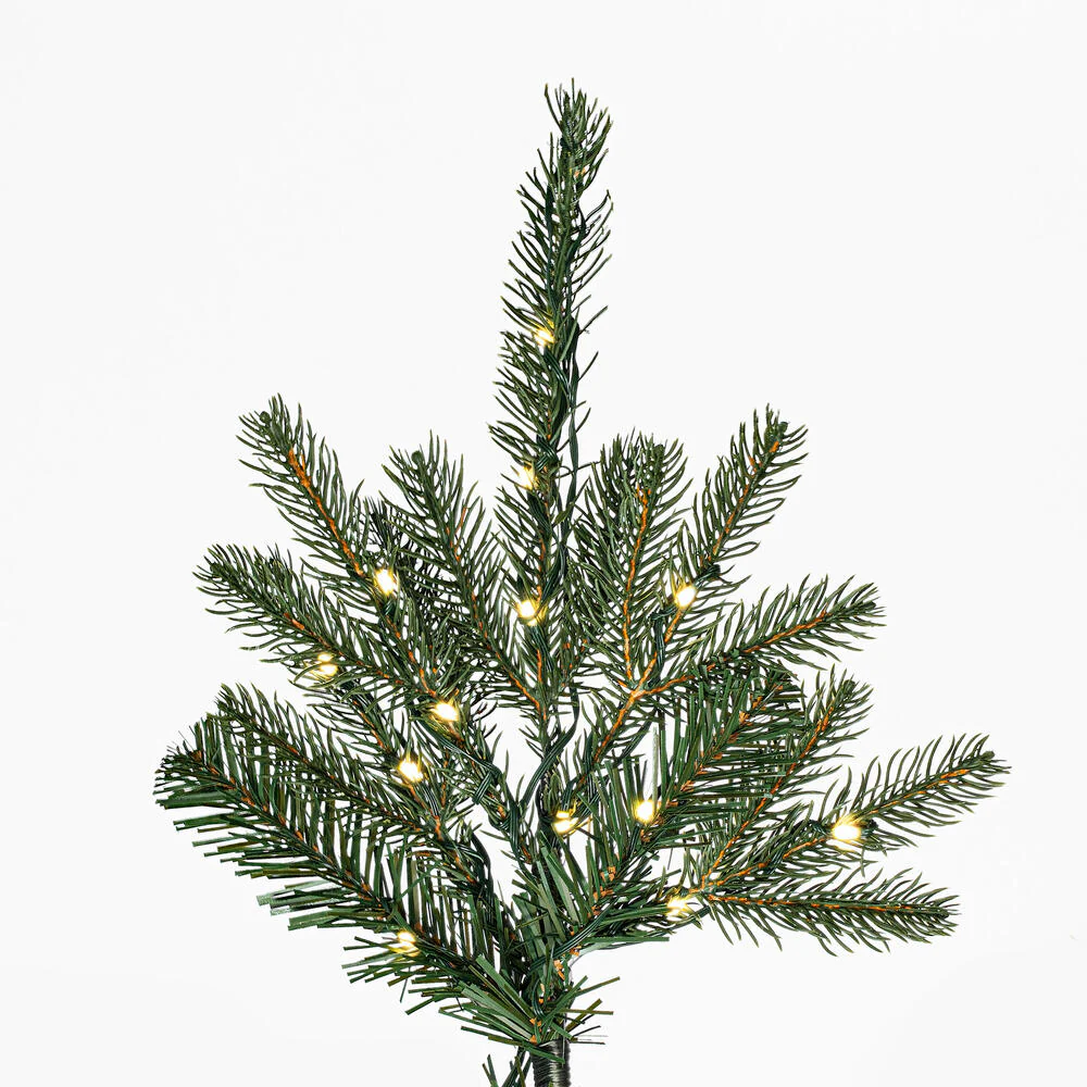 7'6"Hx57"W PE Yukon Artificial Christmas Tree, LED Pre-Lit -Green - Image 4