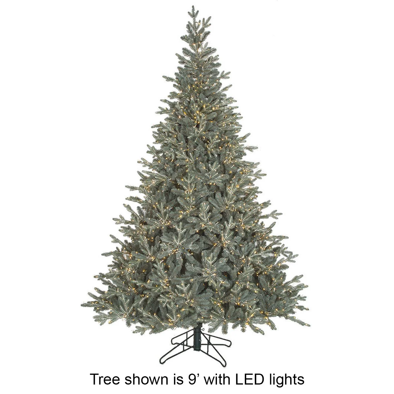 7'6"Hx59"W PE Appalachian Fir Artificial Christmas Tree, Micro LED Pre-Lit (Twinkle) -Green/Blue