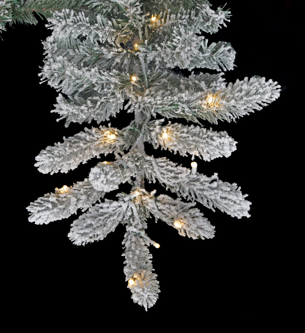 7'6"Hx60"W PE Flocked Windsor Spruce Artificial Christmas Tree, Micro LED Pre-Lit (Multi-Mode) -White/Green - Image 3