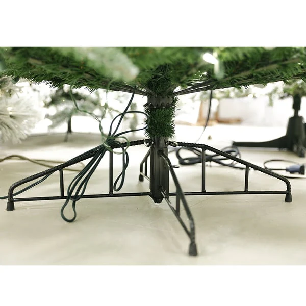 7'6"Hx61"W Snowy Norway Spruce Artificial Christmas Tree, Pre-Lit (Smart) -Snow - Image 4