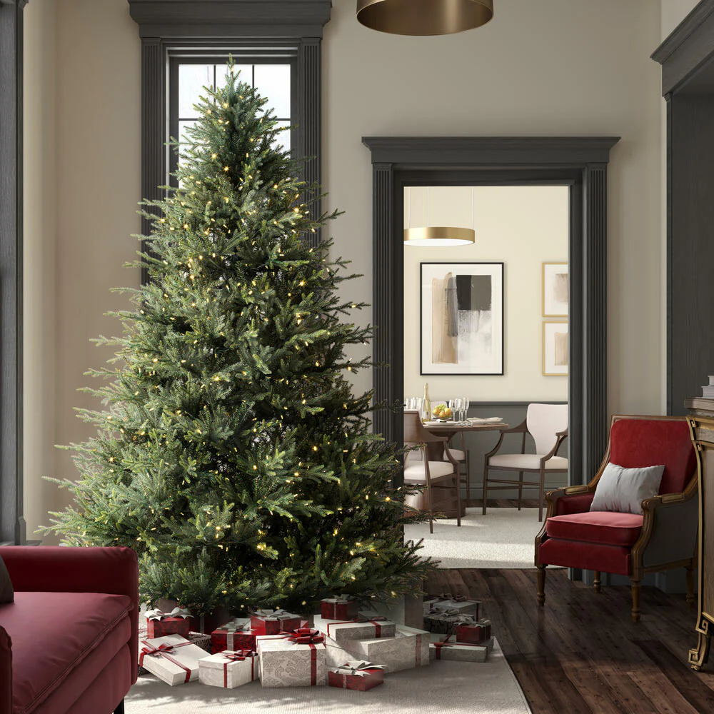 7'6"Hx64"W PE Itasca Fraser Artificial Christmas Tree, LED Pre-Lit -Green - Image 7