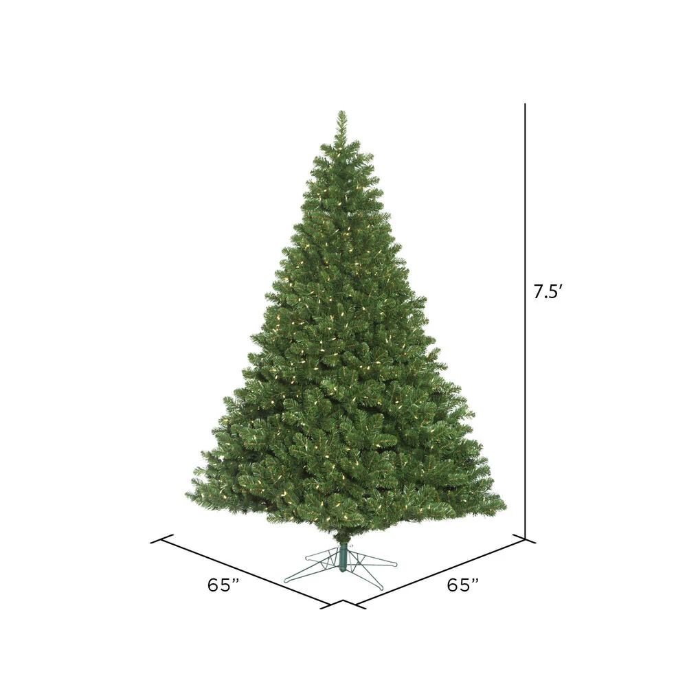 7'6"Hx65"W Oregon Fir Artificial Christmas Tree, LED Pre-Lit -Green - Image 3
