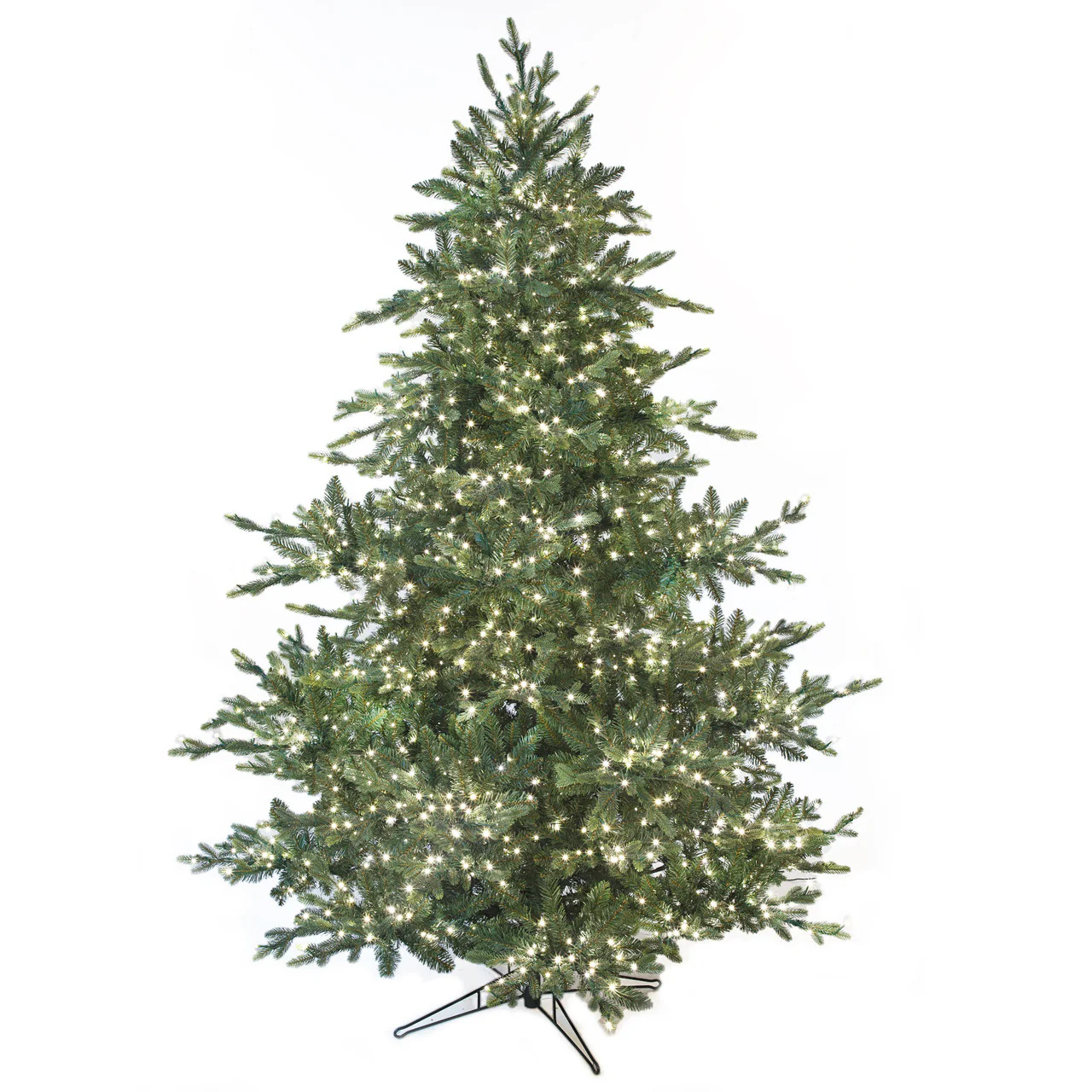 7'6"Hx67"W PE Montana Spruce Artificial Christmas Tree, Micro LED Pre-Lit -Green