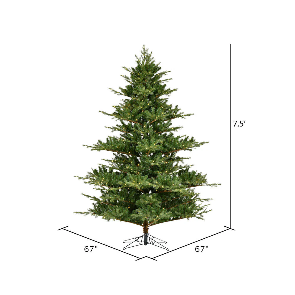 7'6"Hx67"W PE Sherwood Fir Artificial Christmas Tree, LED Pre-Lit -Green - Image 3