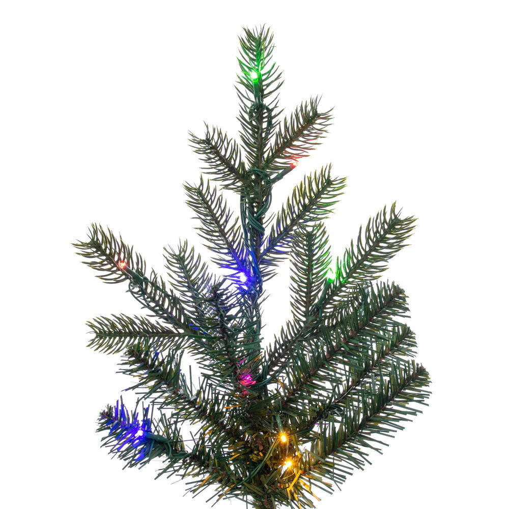 7'6"Hx67"W PE Sherwood Fir Artificial Christmas Tree, Micro LED Pre-Lit (Multi-Mode) -Green - Image 3