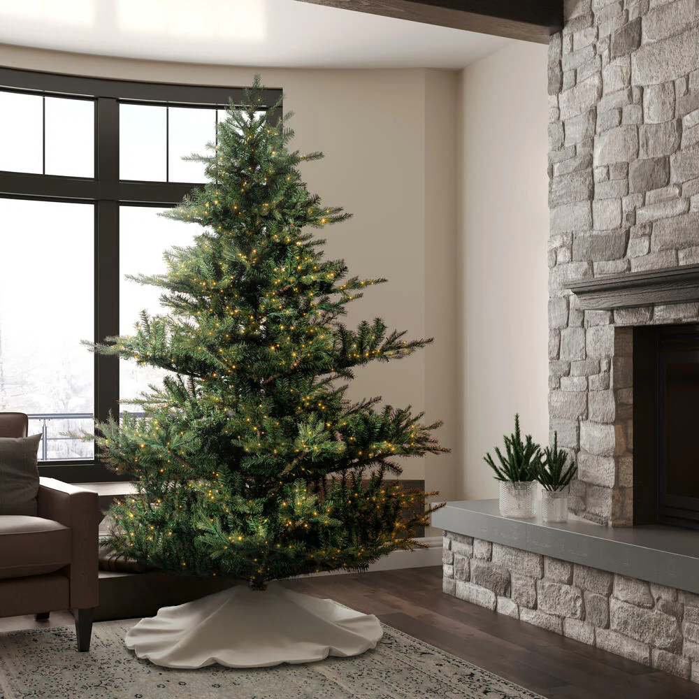 7'6"Hx67"W PE Sherwood Fir Artificial Christmas Tree, Micro LED Pre-Lit (Multi-Mode) -Green - Image 8