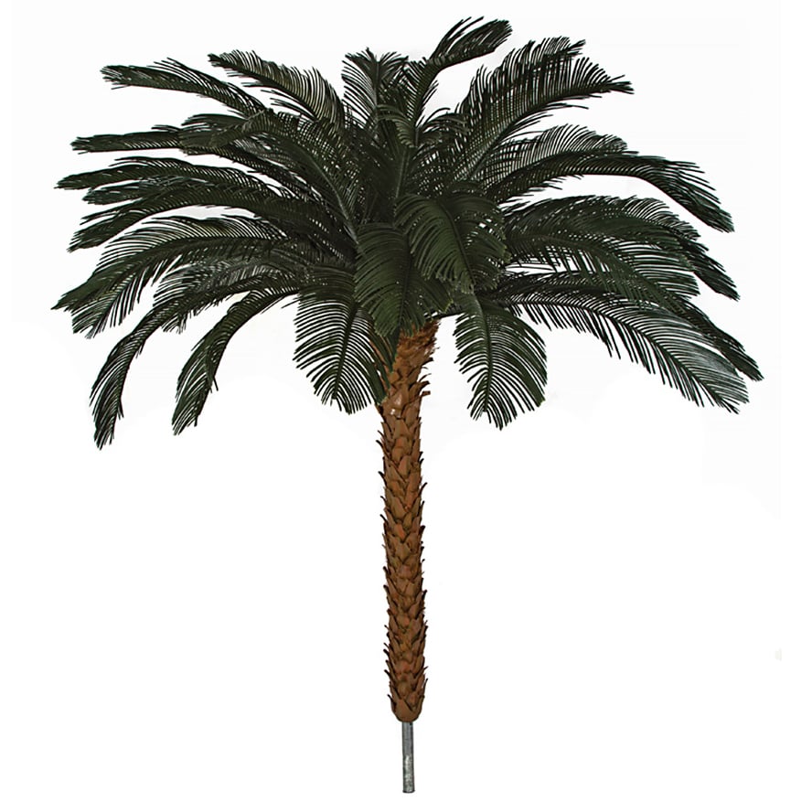 7'6"Hx68"W Outdoor UV-Proof Artificial Sago Cycas Palm Tree -36 Fronds -Green