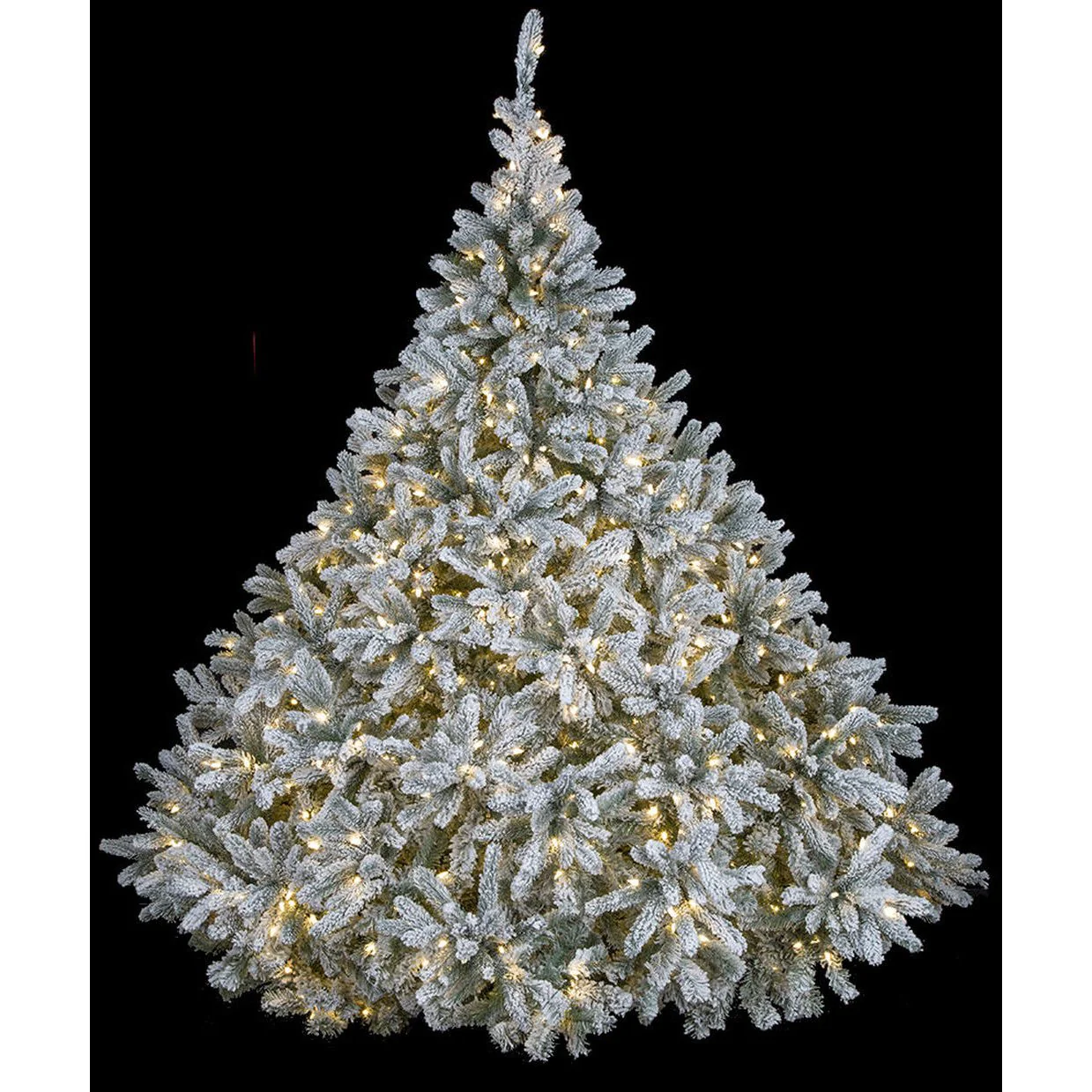 7'6"Hx86"W PE Heavy Flocked Deluxe Noble Fir Artificial Christmas Tree, LED Pre-Lit -White/Green