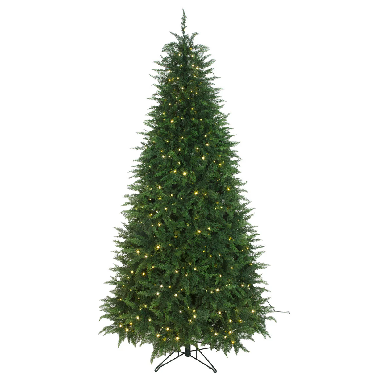 7'6"x48"W PE Slim Northern Cedar Artificial Christmas Tree, Micro LED Pre-Lit (Multi-Mode) -Green - Image 2