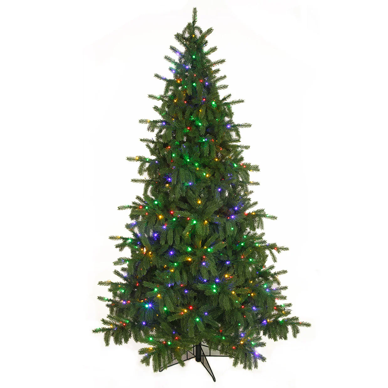7'6"x54"W PE Norway Spruce Artificial Christmas Tree, Micro LED Pre-Lit (Multi-Mode) -Green