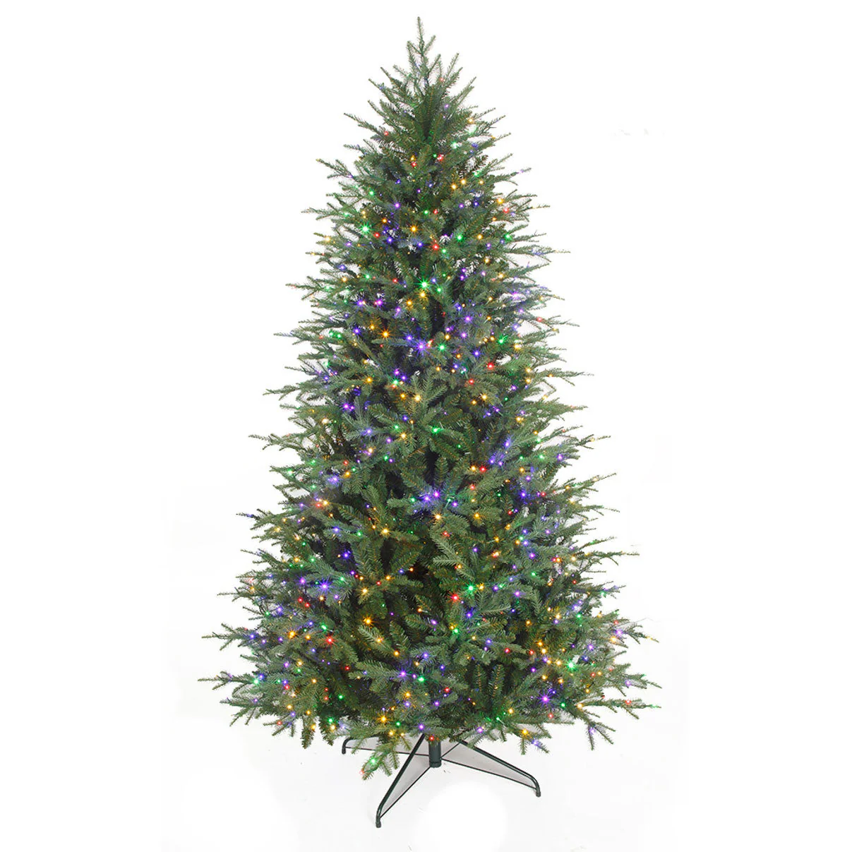 7'6"x57"W PE Grand Empress Fir Artificial Christmas Tree, Micro LED Pre-Lit (Multi-Mode) -Green