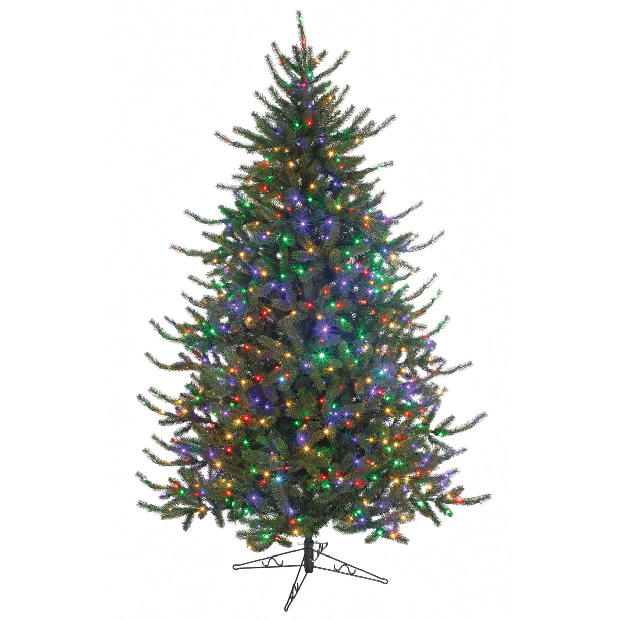 7'6"x60"W PE Windsor Spruce Artificial Christmas Tree, Micro LED Pre-Lit (Multi-Mode) -Green